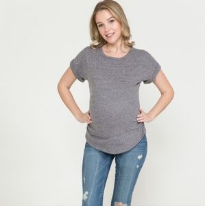 Maternity Shirt Grey Short Sleeve Tee NWOT